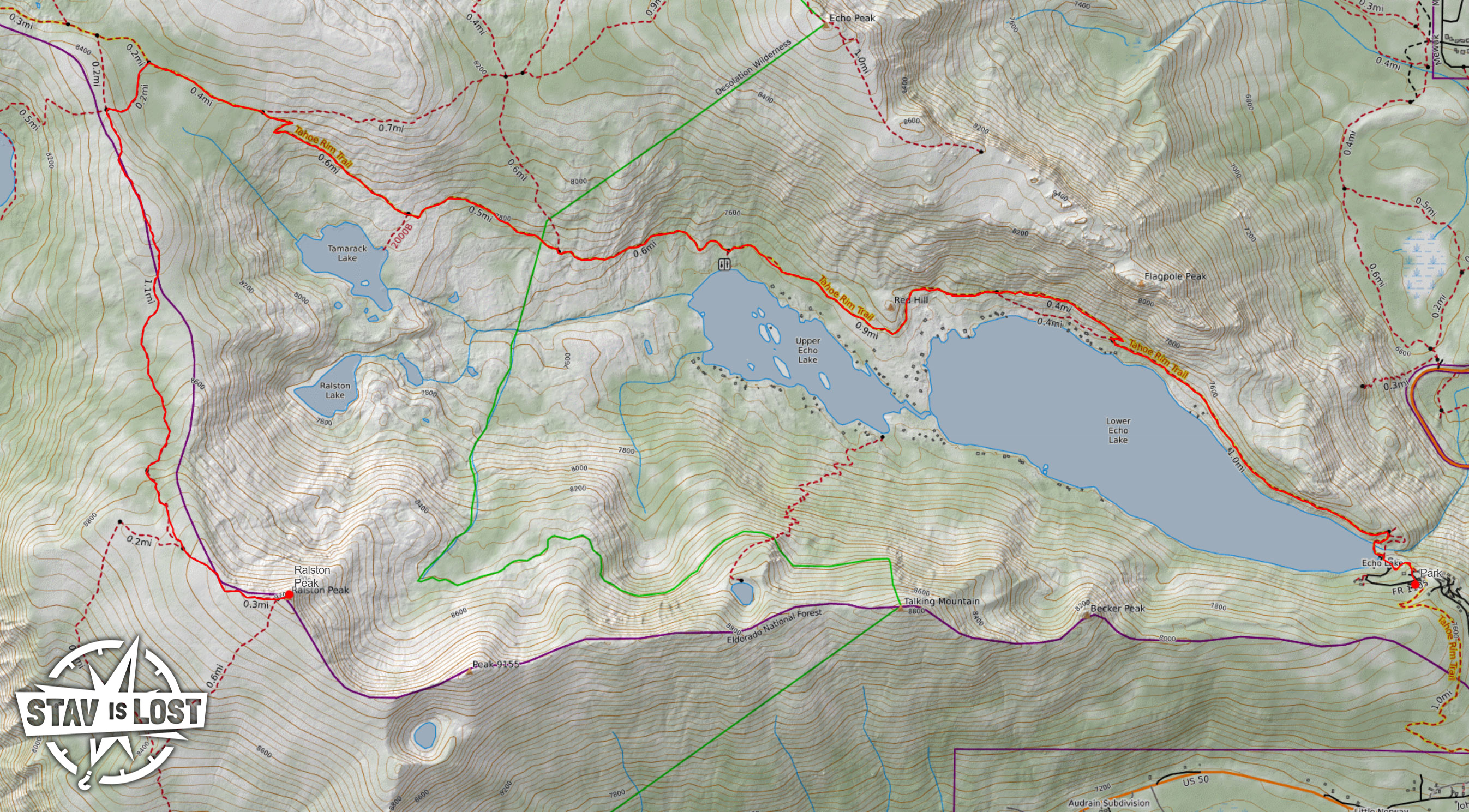 map for Ralston Peak by Stav is Lost