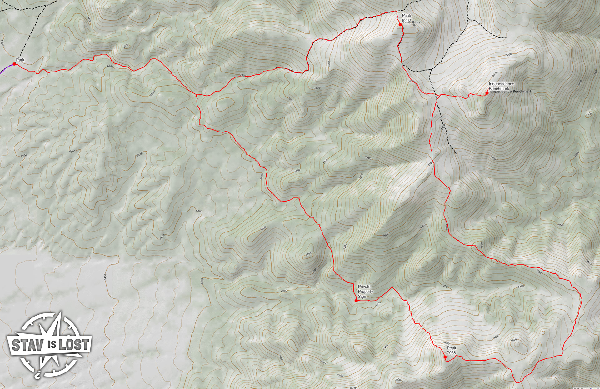 map for Little Cedar Mountain and Wood Hills by Stav is Lost