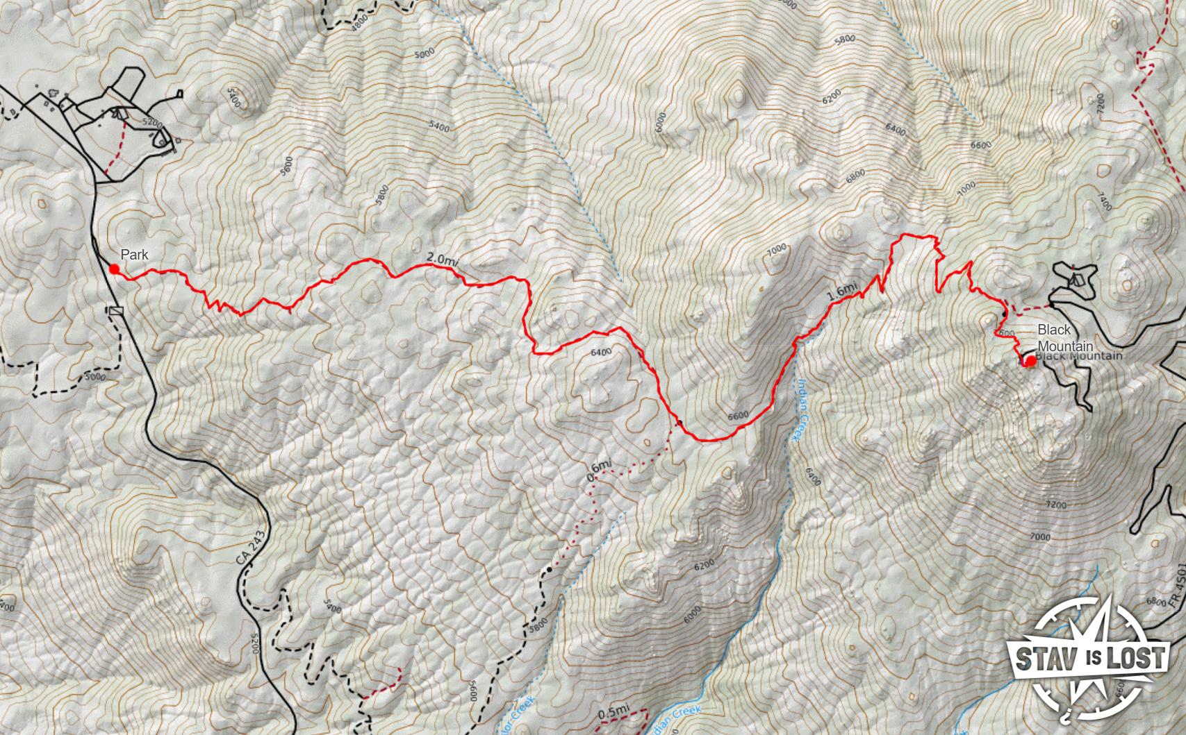 map for Black Mountain (Idyllwild) by Stav is Lost