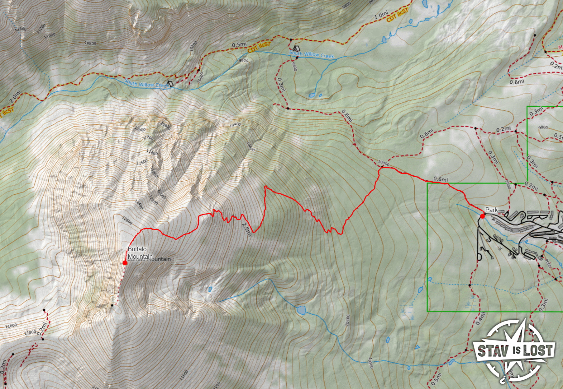 map for Buffalo Mountain by Stav is Lost