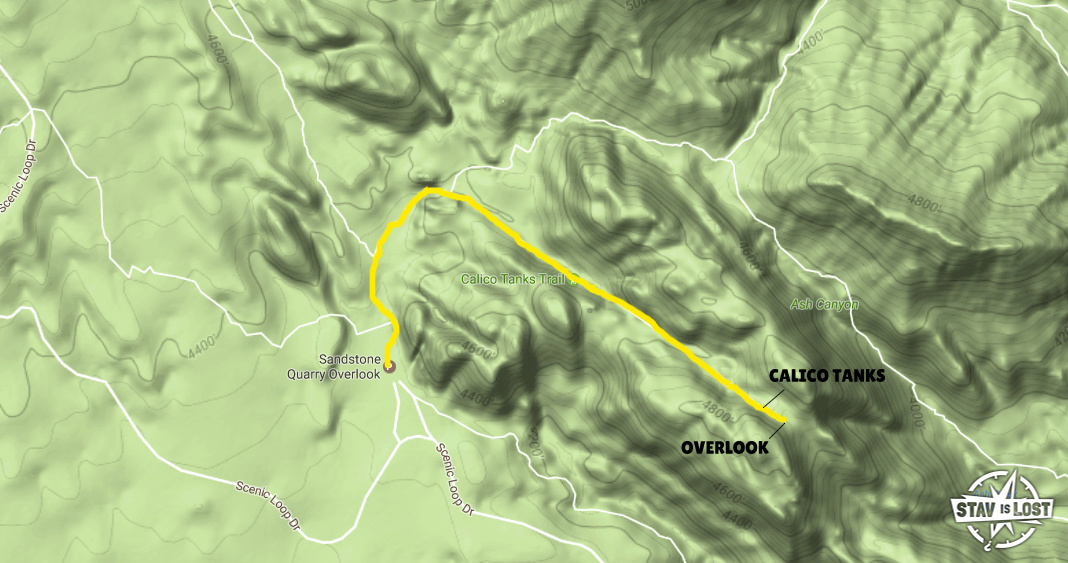 map for Calico Tanks Trail by Stav is Lost