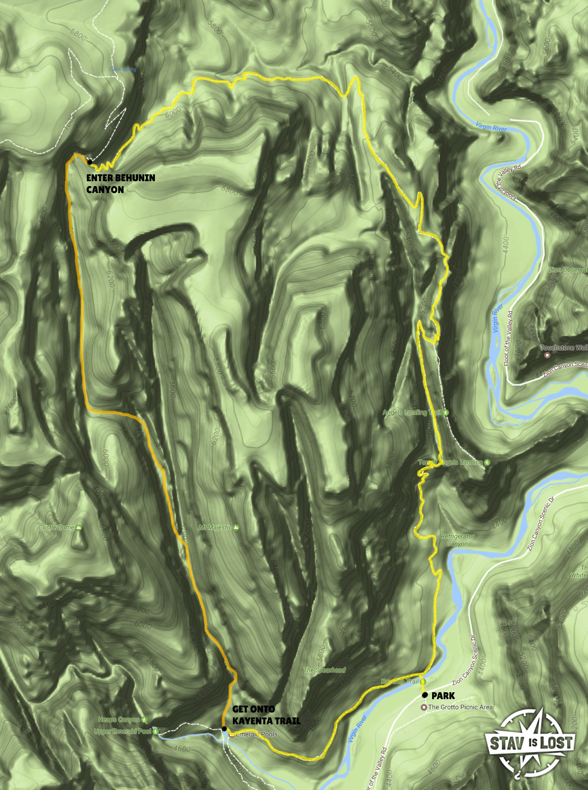 map for Behunin Canyon by Stav is Lost