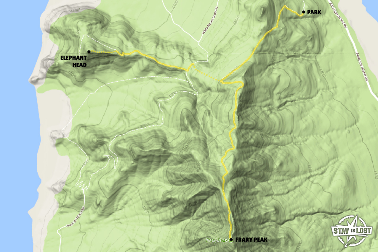 map for Frary Peak and Elephant Head by Stav is Lost