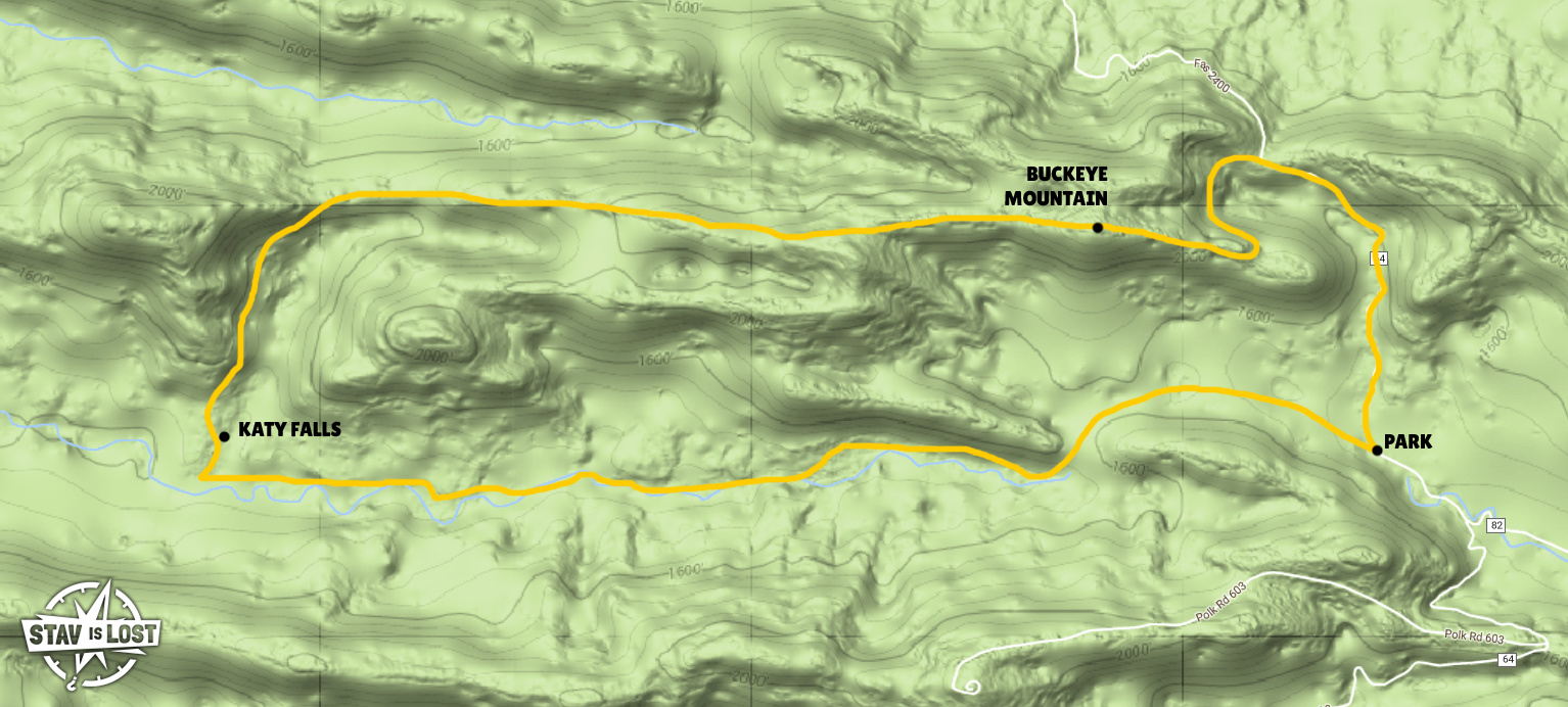 map for Caney Creek and Buckeye Mountain Loop by Stav is Lost
