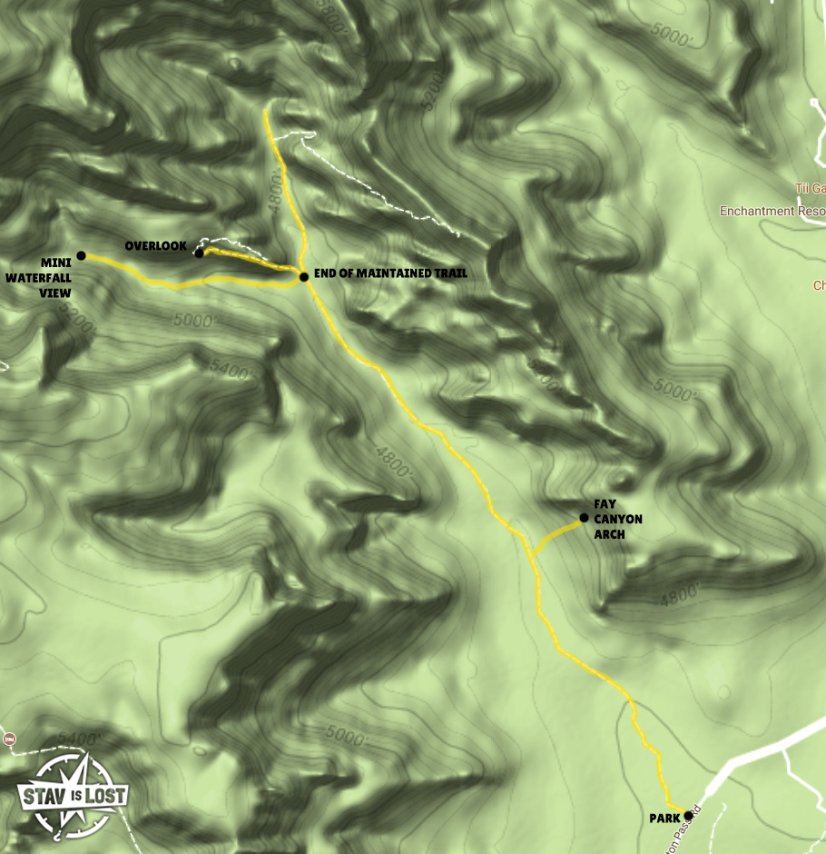 map for Fay Canyon by Stav is Lost