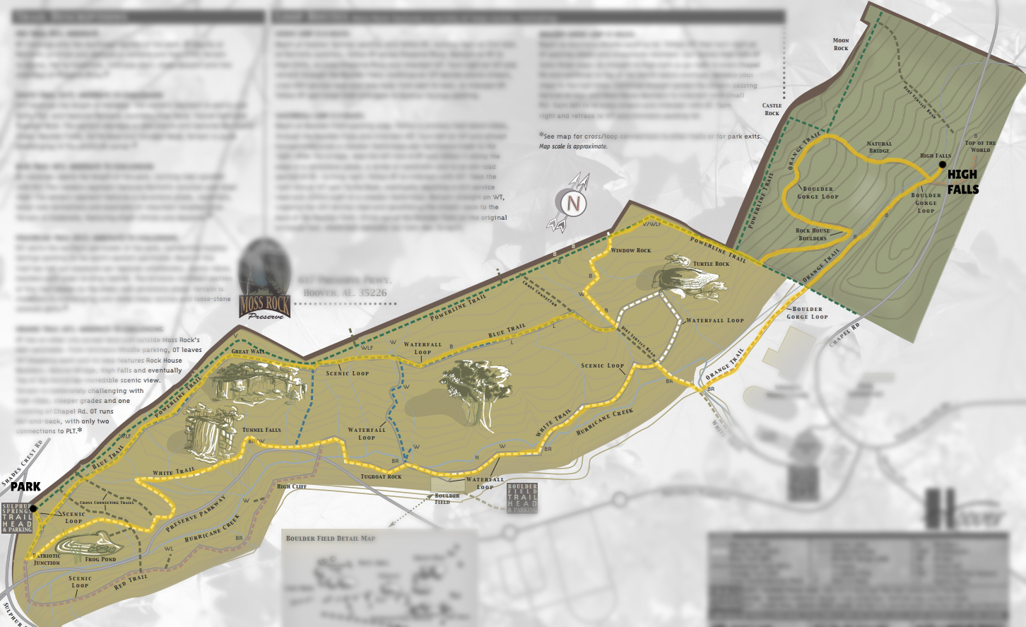 map for High Falls via Hurricane Creek and Waterfall Loop by Stav is Lost