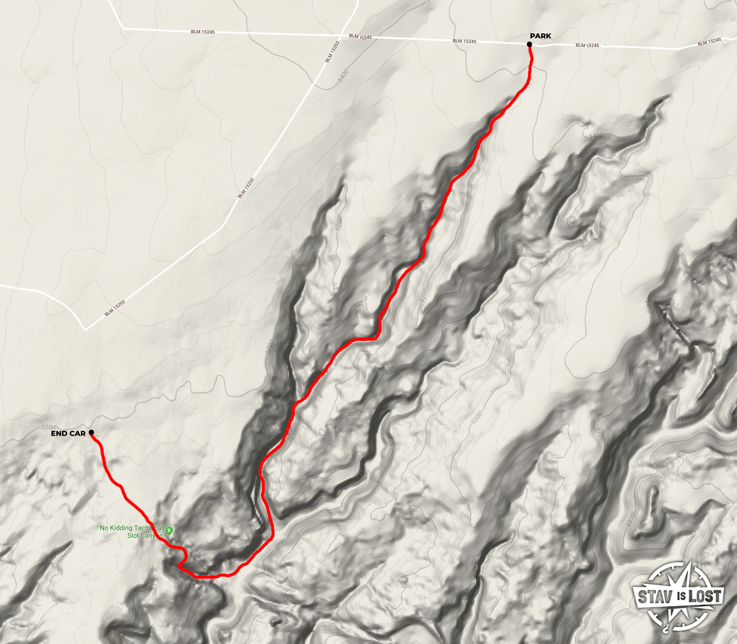 map for Shenanigans Canyon by Stav is Lost