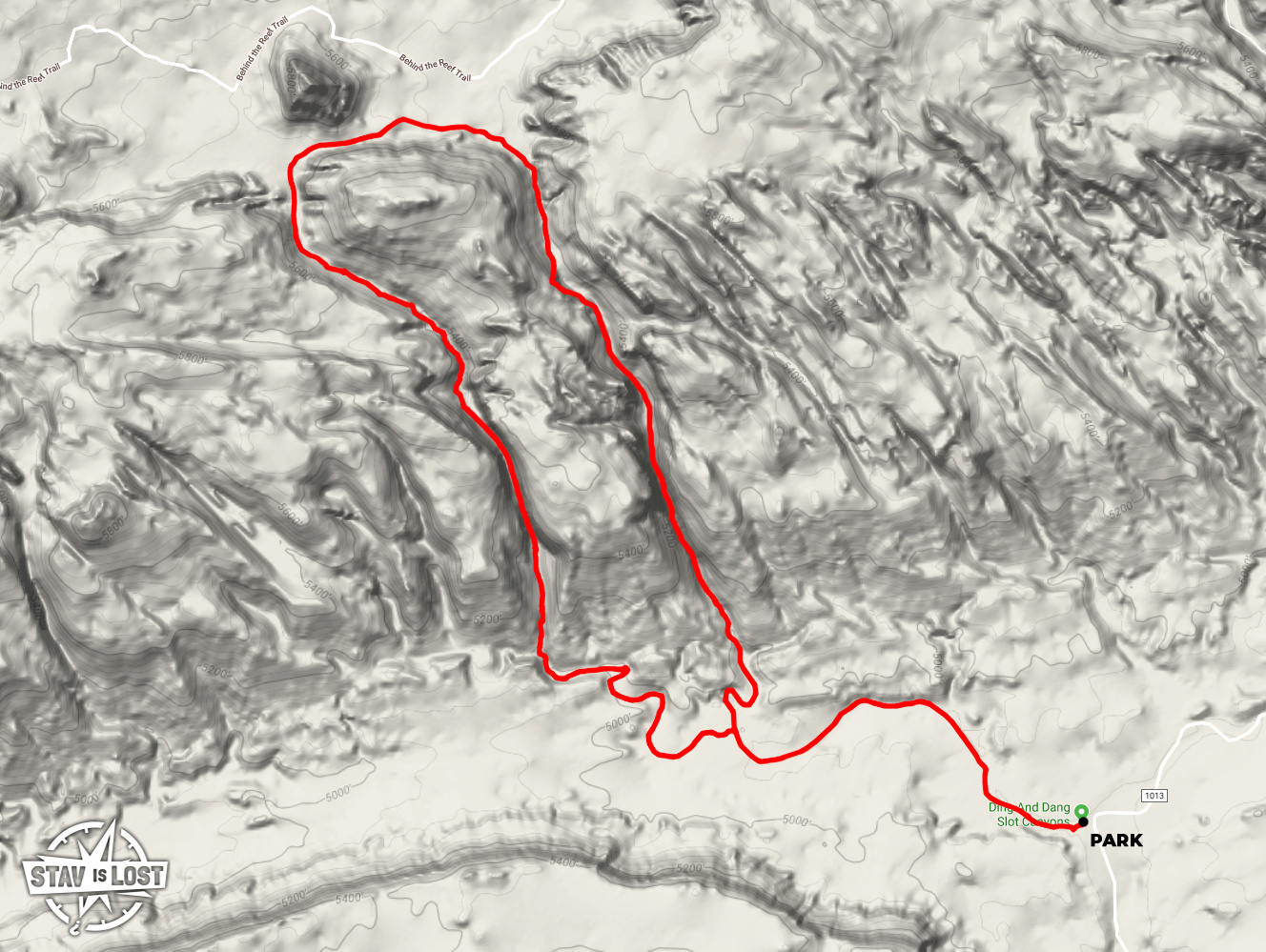 map for Ding and Dang Canyons Loop by Stav is Lost