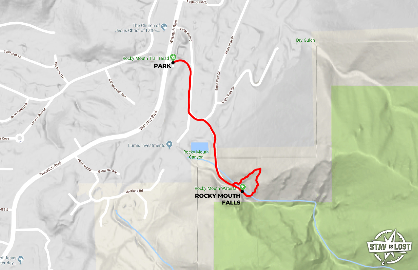 map for Rocky Mouth Falls by Stav is Lost