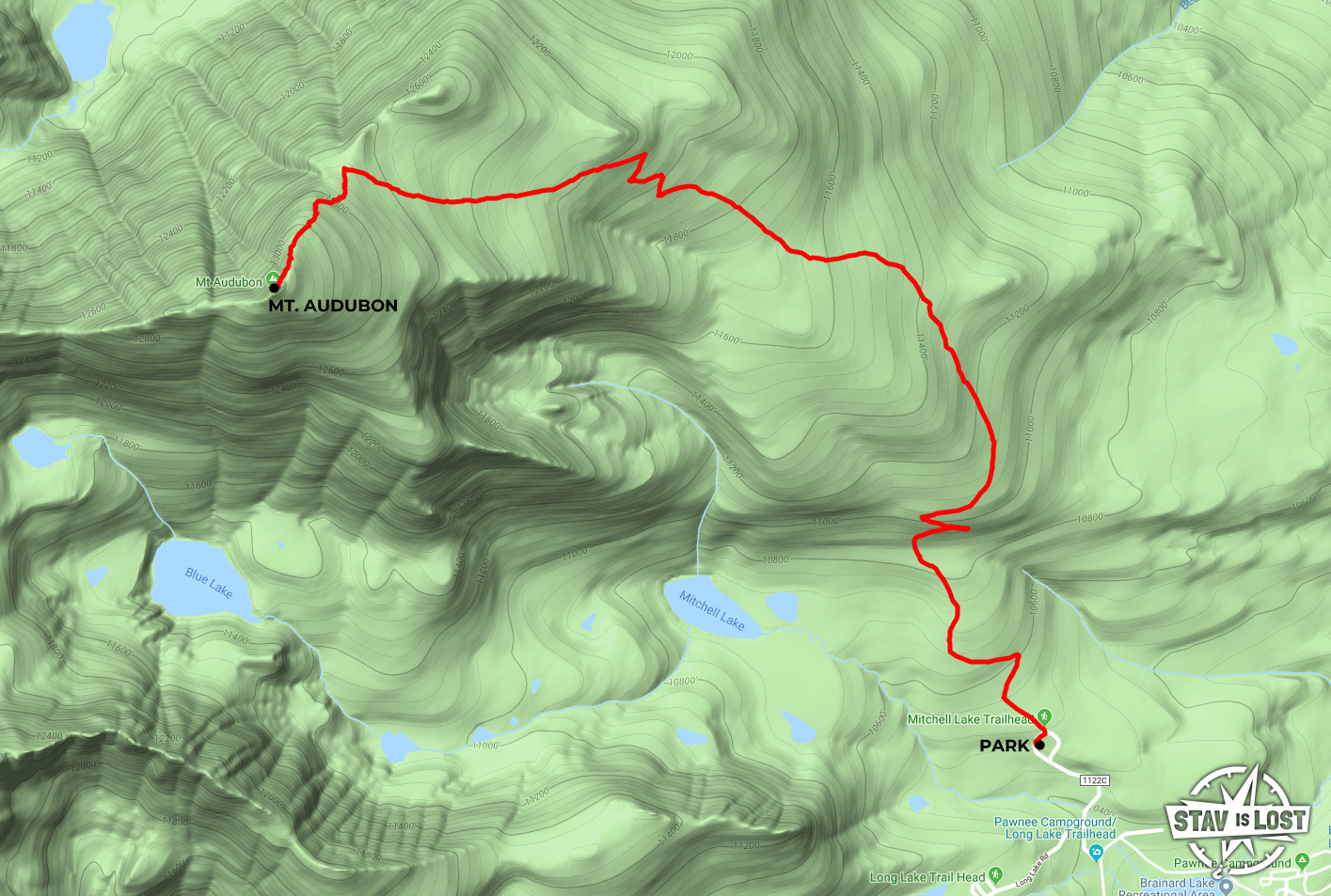 map for Mount Audubon by Stav is Lost