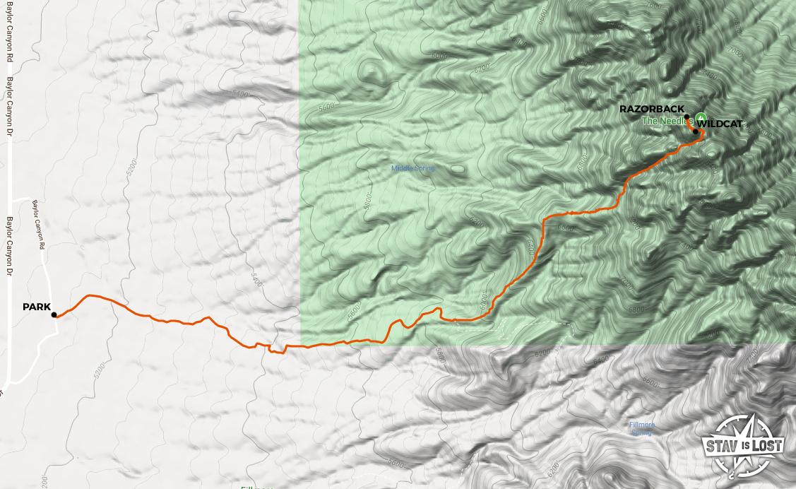 map for Wildcat Peak and Razorback Peak by Stav is Lost