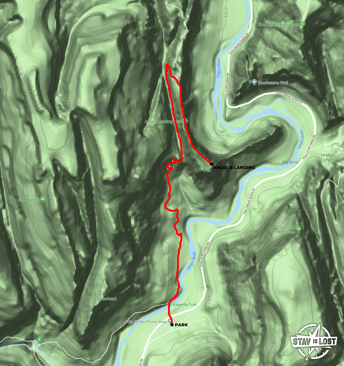 map for Angel’s Landing by Stav is Lost