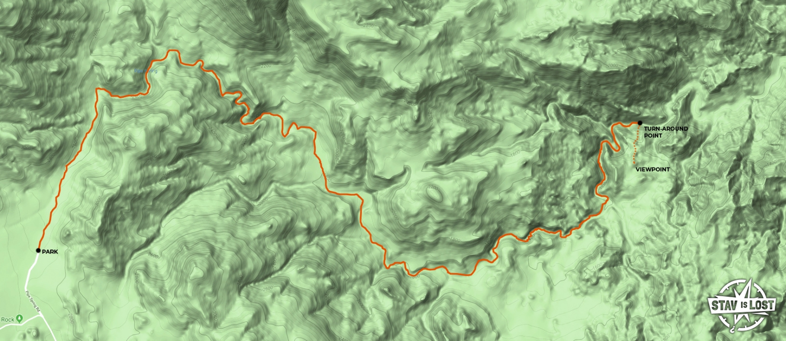 map for Pipe Spring Canyon by Stav is Lost