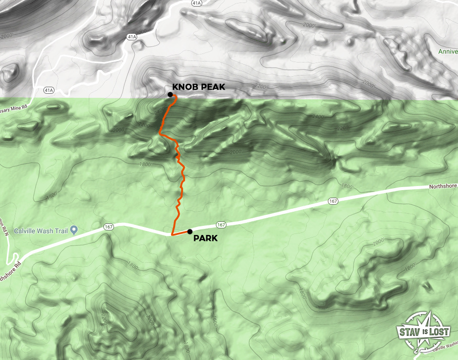 map for Knob Peak by Stav is Lost