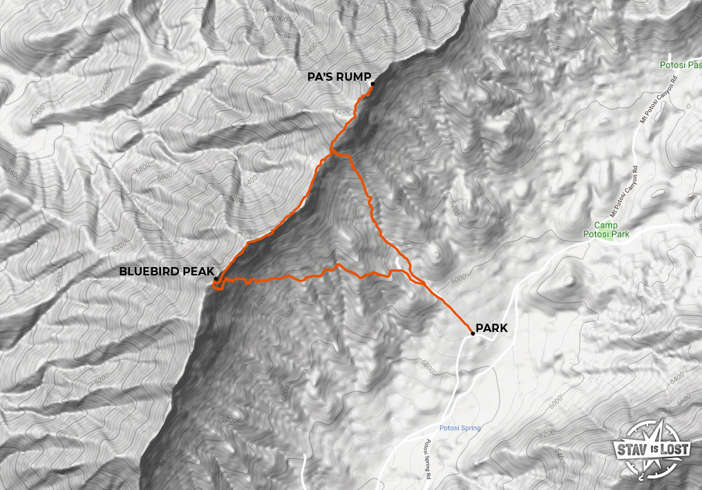 map for Pa’s Rump and Bluebird Peak by Stav is Lost