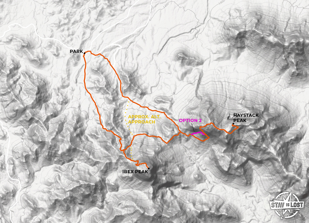 map for Ibex Peak and Haystack Peak by Stav is Lost