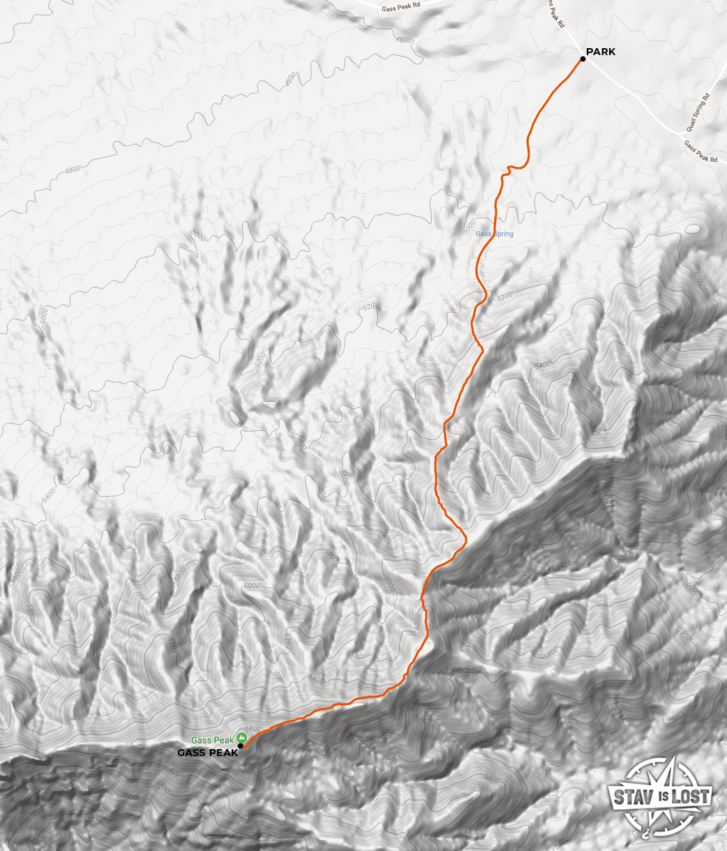 map for Gass Peak by Stav is Lost