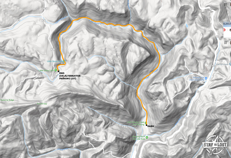map for Little Stony Creek National Recreation Trail by Stav is Lost