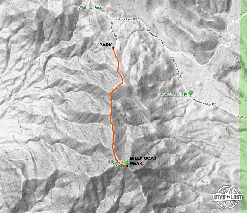map for Billy Goat Peak by Stav is Lost