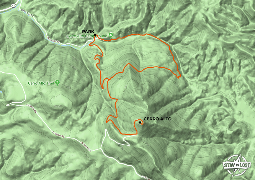 map for Cerro Alto Loop by Stav is Lost