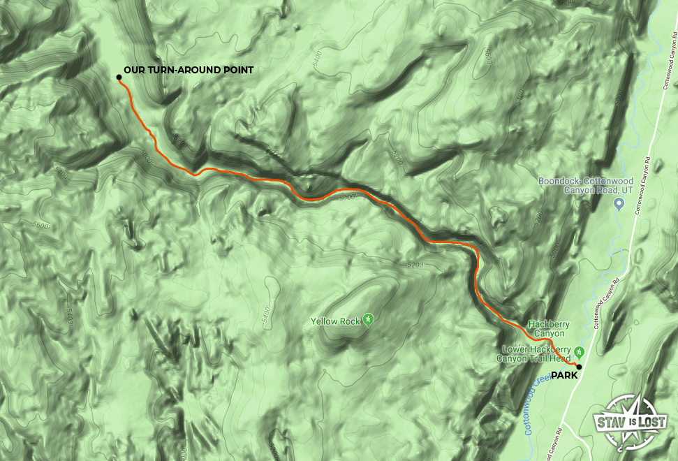 map for Lower Hackberry Canyon by stav is lost