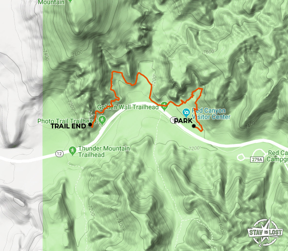 map for Pink Ledges, Birdseye, Photo Trail by Stav is Lost