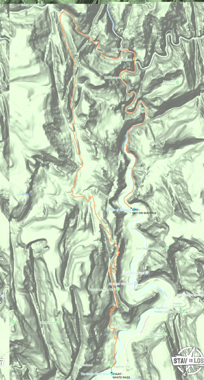 map for Imlay Canyon (Sneak Route) by Stav is Lost