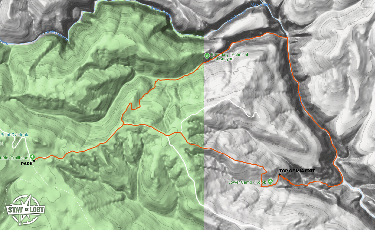 map for Boundary Canyon by Stav is Lost