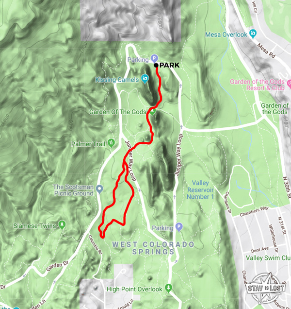 map for Central Garden and Scotsman Loop by Stav is Lost