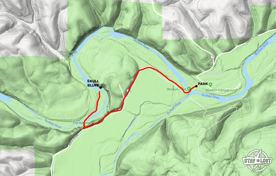 map for The Narrows and Skull Bluff by Stav is Lost