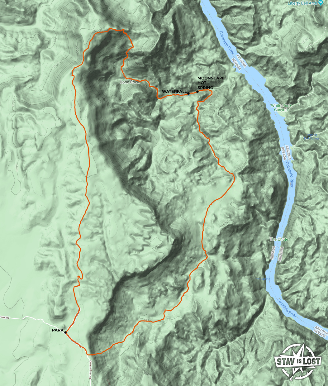 map for Devil’s Drain Canyon Loop by Stav is Lost