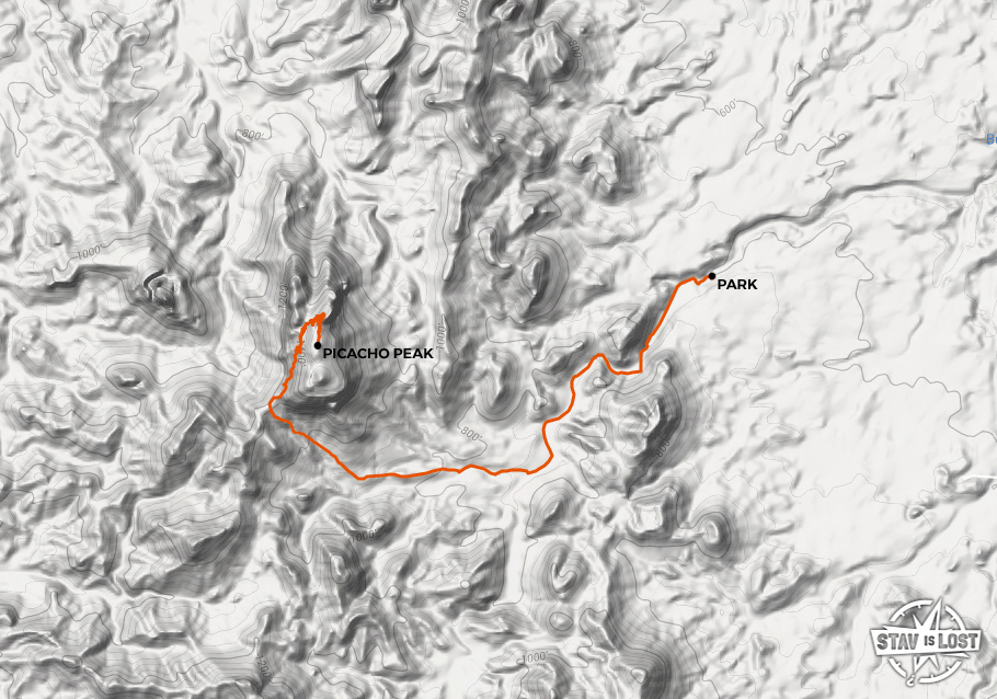 map for Picacho Peak by Stav is Lost