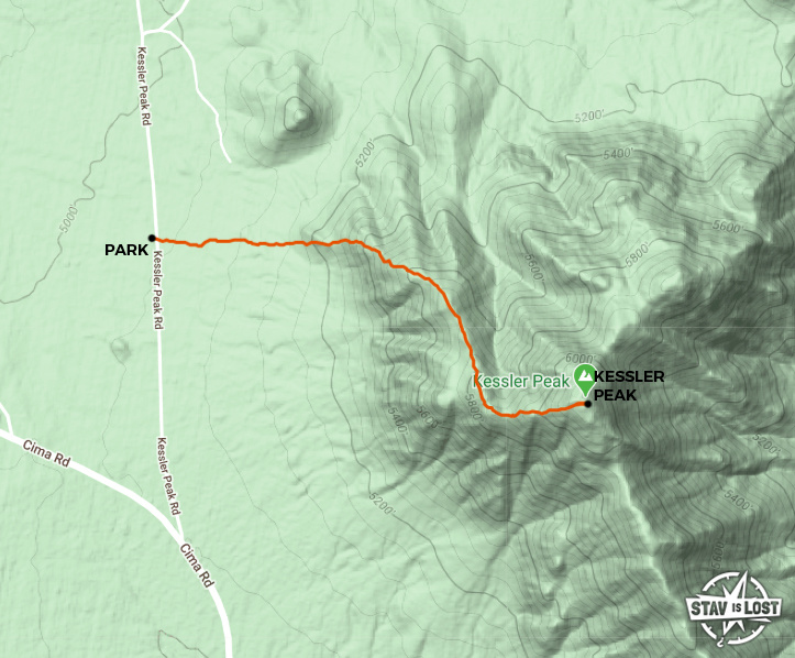 map for Kessler Peak by Stav is Lost
