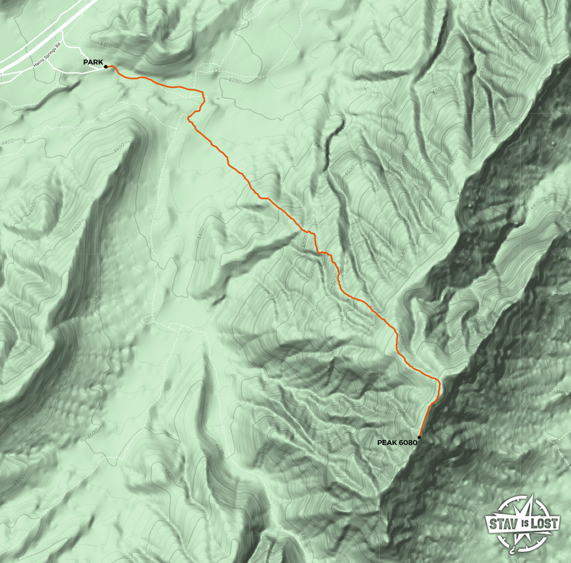 map for Ugly Brown Lump (Peak 6080) by Stav is Lost
