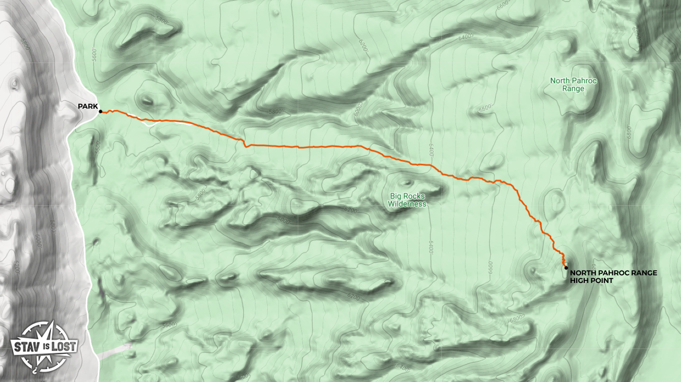 map for North Pahroc Range High Point by Stav is Lost