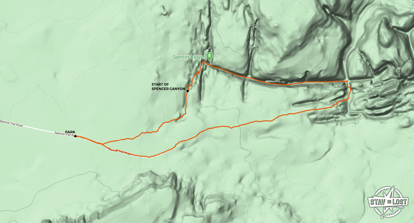 map for Spencer Canyon by Stav is Lost