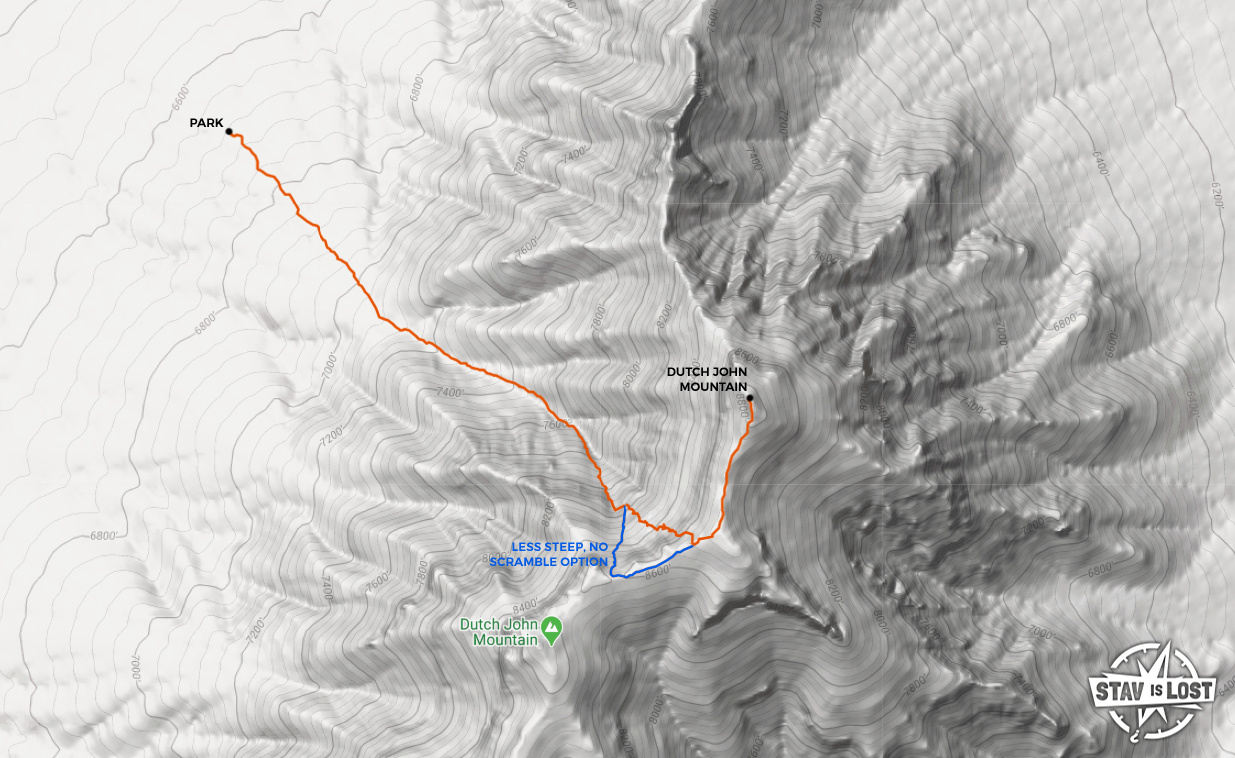 map for Dutch John Mountain by Stav is Lost