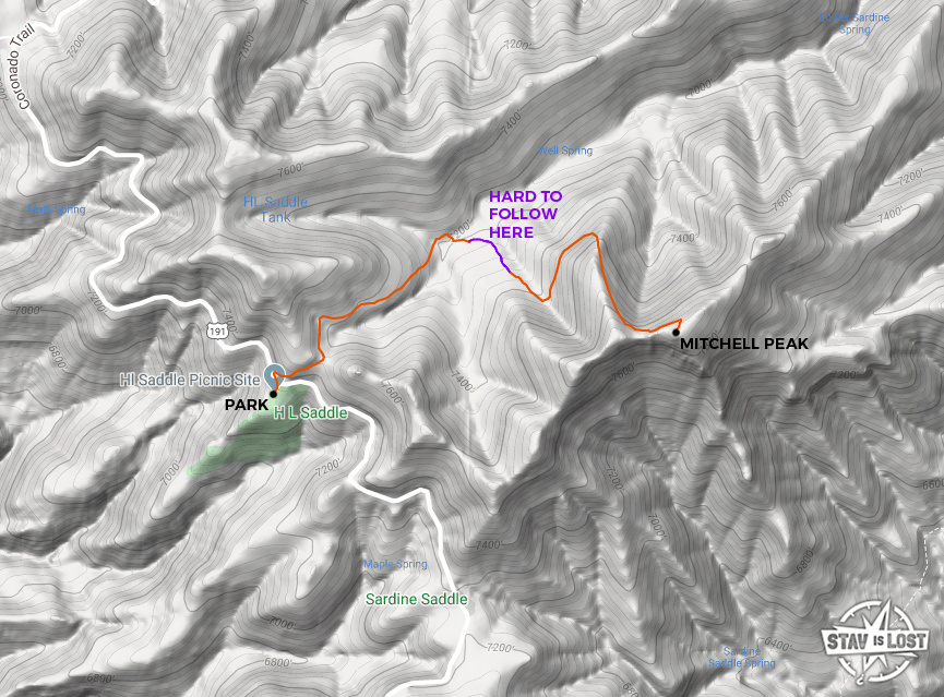 map for Mitchell Peak by Stav is Lost