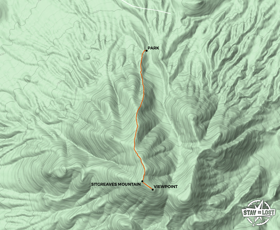 map for Sitgreaves Mountain by Stav is Lost