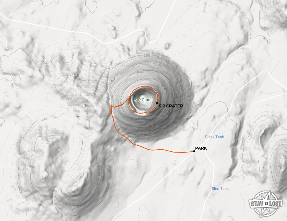 map for S P Crater by Stav is Lost