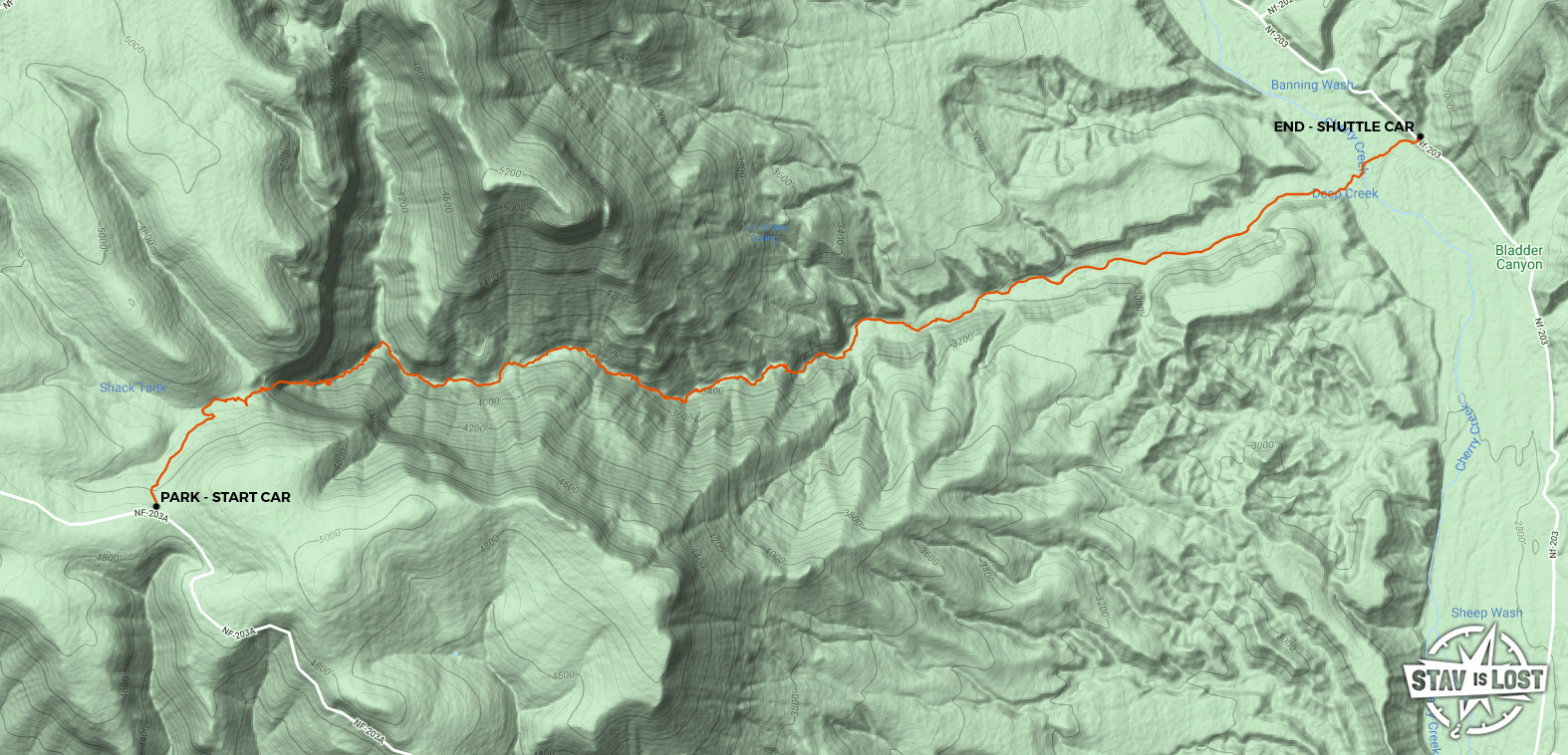 map for Waterslides Canyon by Stav is Lost