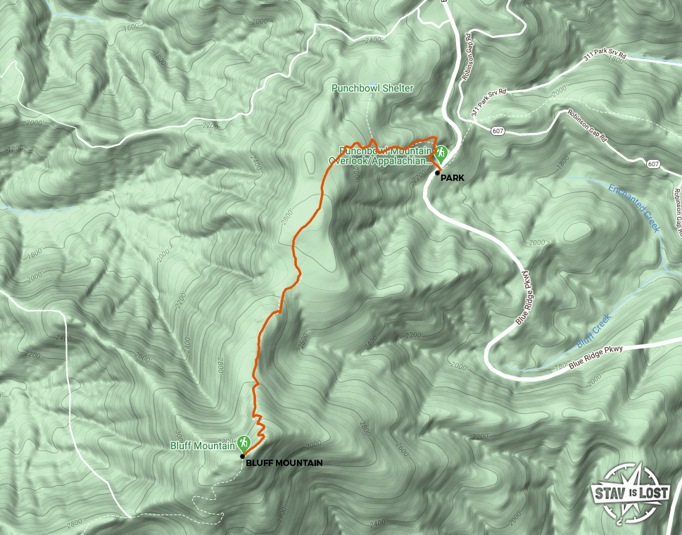 map for Bluff Mountain by Stav is Lost