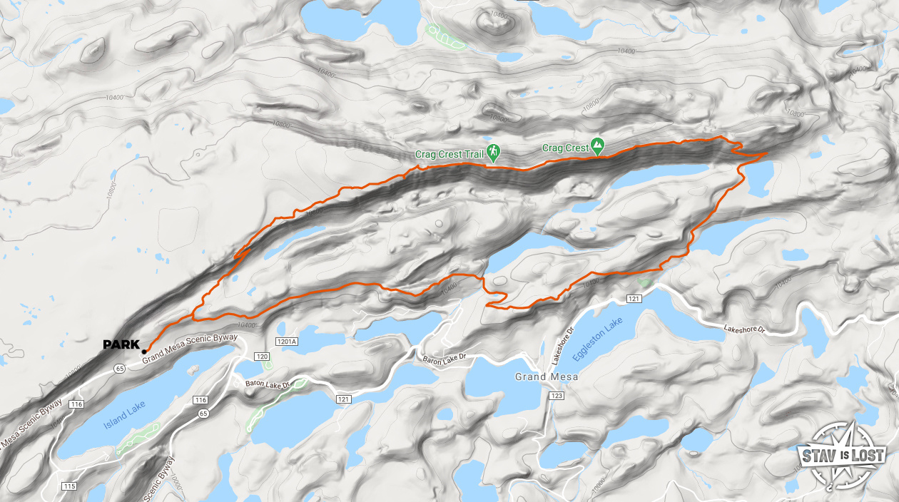map for Crag Crest Trail Loop by Stav is Lost
