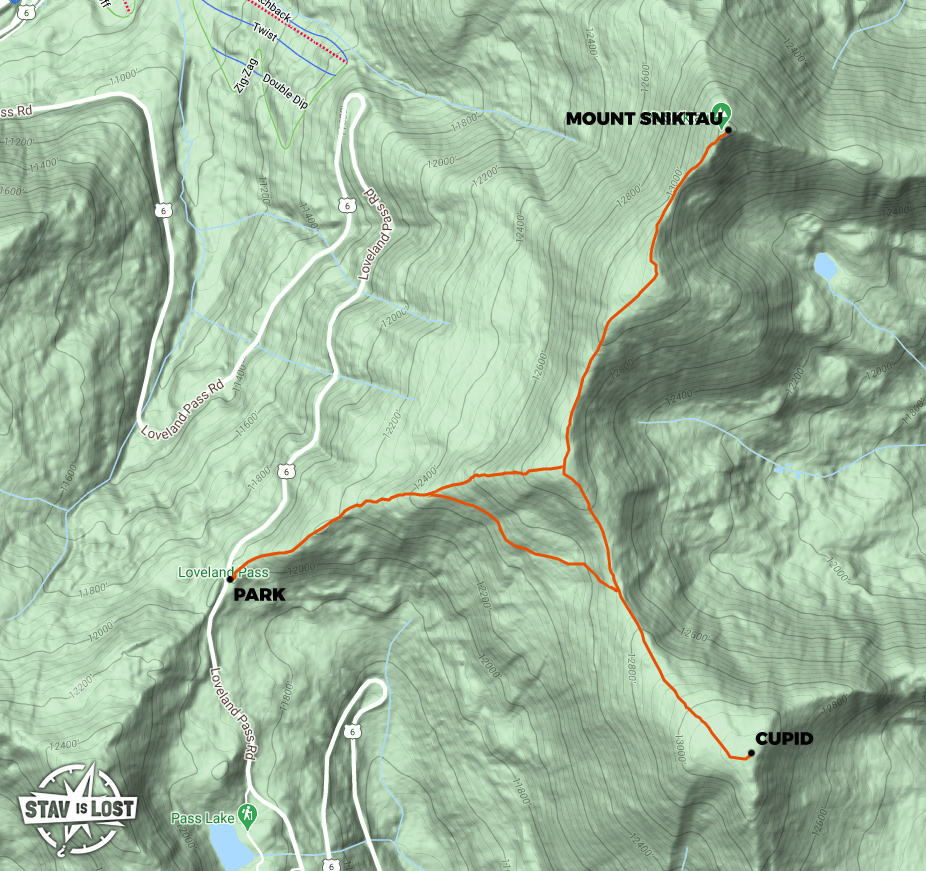 map for Mount Sniktau and Cupid by Stav is Lost