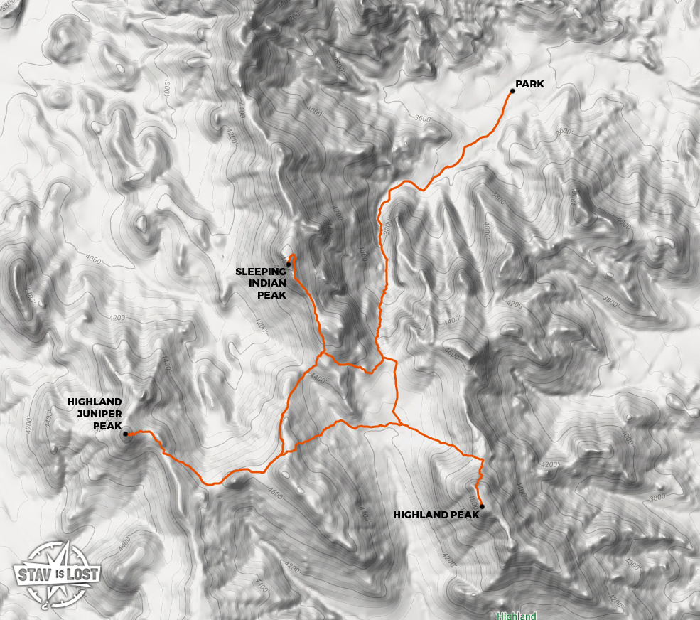 map for Highland Peak and Central Highland Range by Stav is Lost