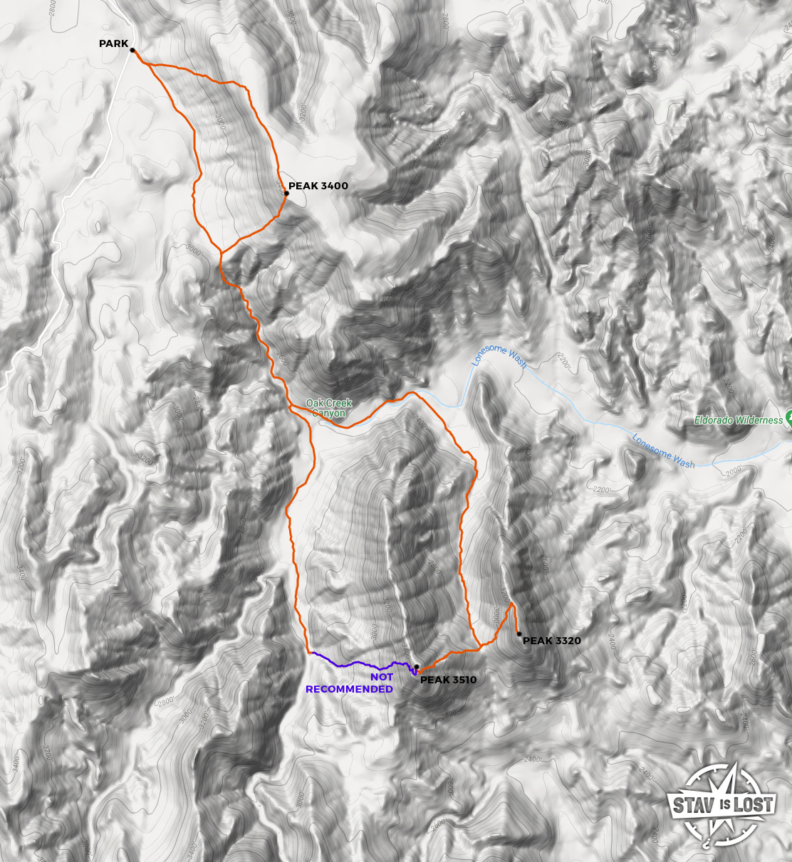 map for Northern Eldorado Wilderness by Stav is Lost
