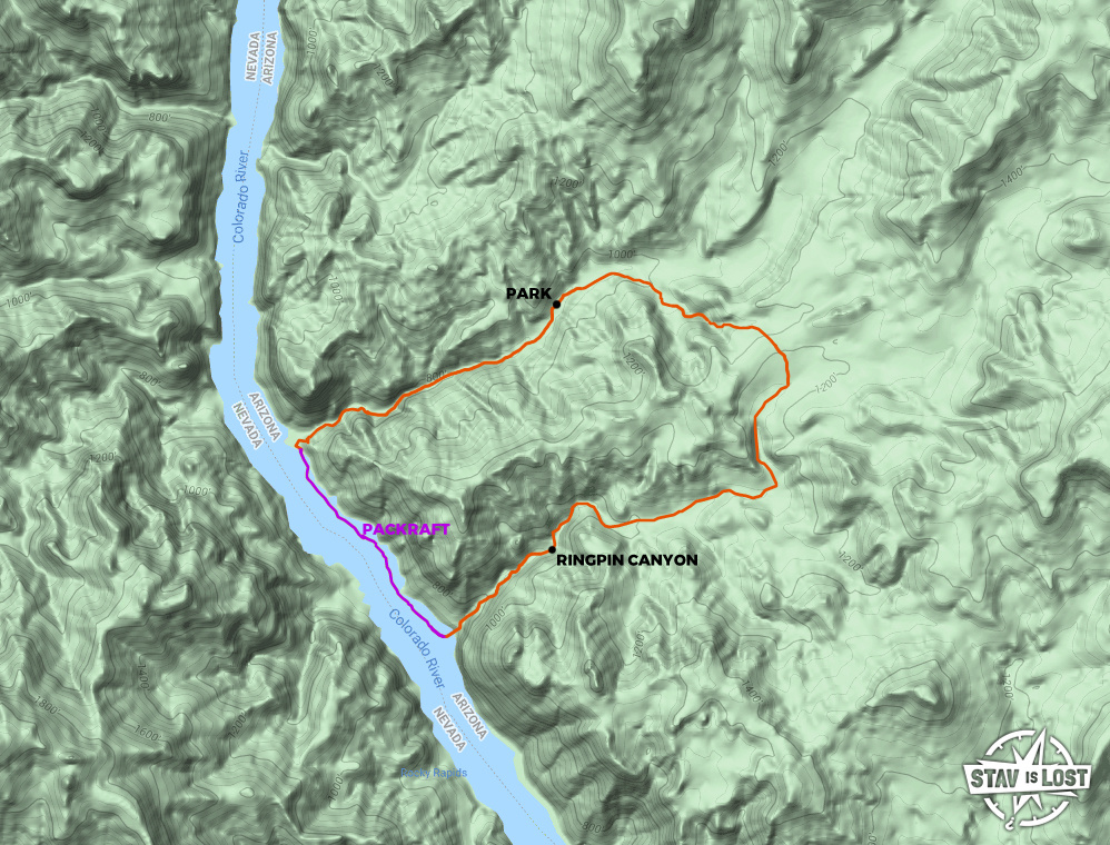 map for Ringpin Canyon by Stav is Lost