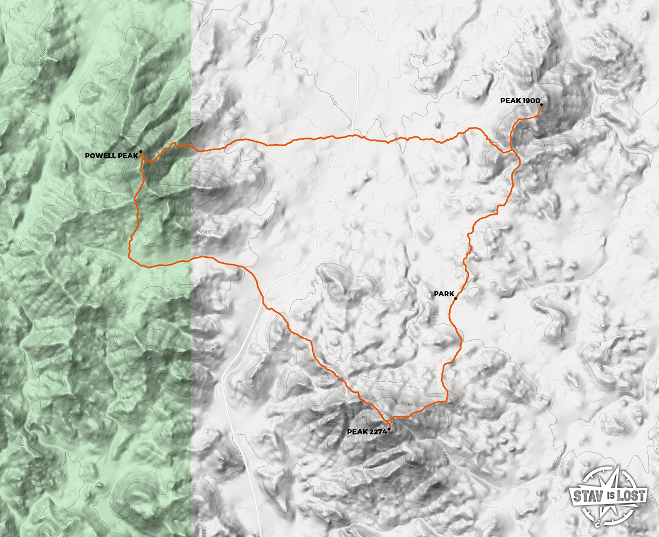 map for Powell Peak and Eastern Havasu National Wildlife Refuge by Stav is Lost