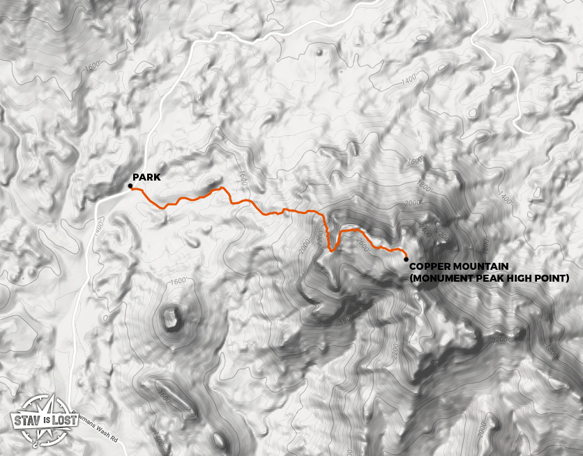 map for Copper Mountain (Monument Peak High Point) by Stav is Lost