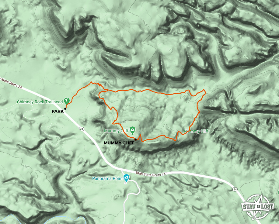 map for Chimney Rock Loop Trail by Stav is Lost